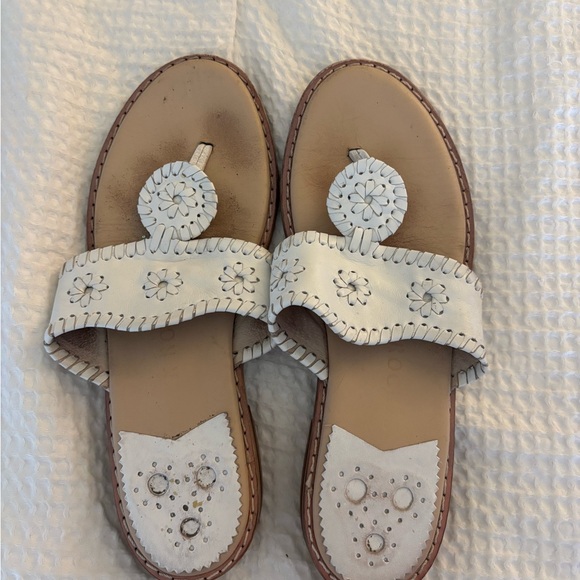Jack Rogers White Floral Sandals - Picture 1 of 4